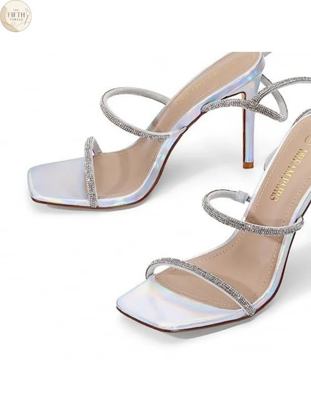 Rhinestone Strappy Gladiator High Heels Open Square Toe Dressy Pumps Sandals